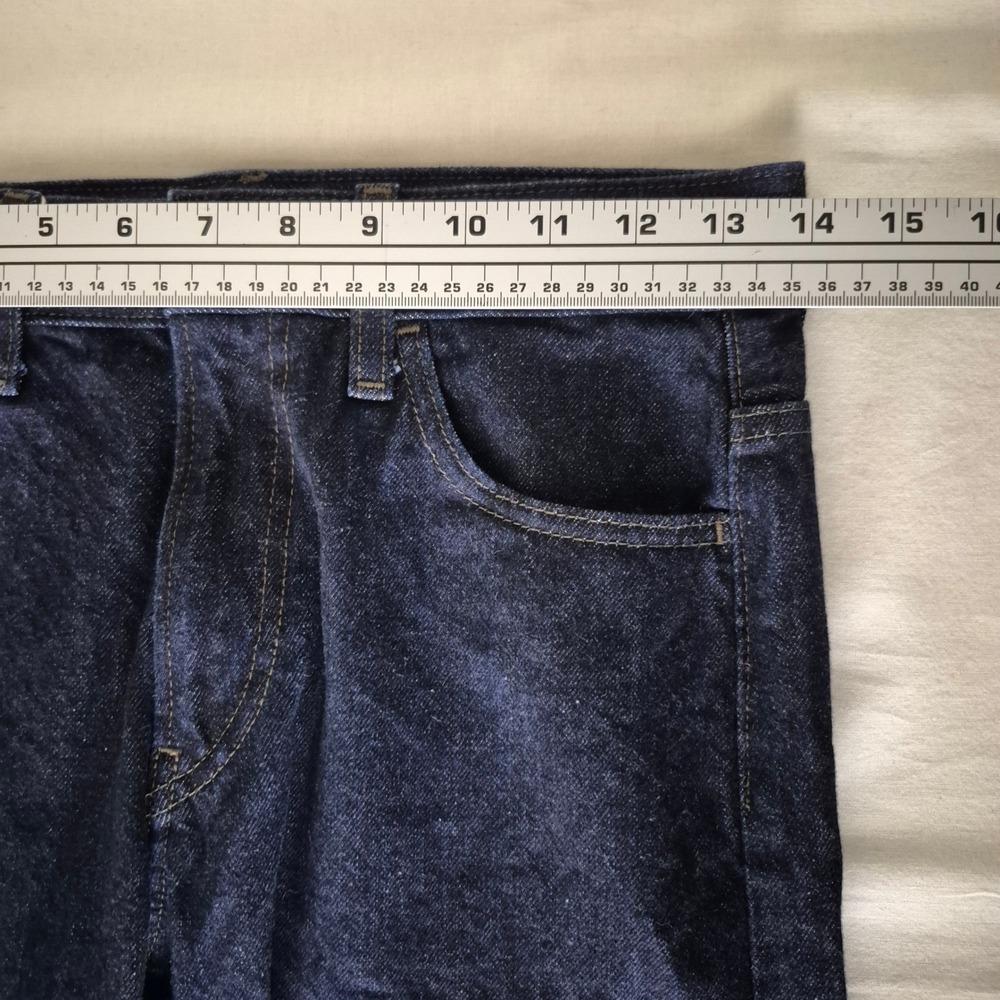 JW Anderson x Uniqlo Indigo Straight Leg Jeans 24x31 High Rise Dark Wash Denim - Picture 7 of 10